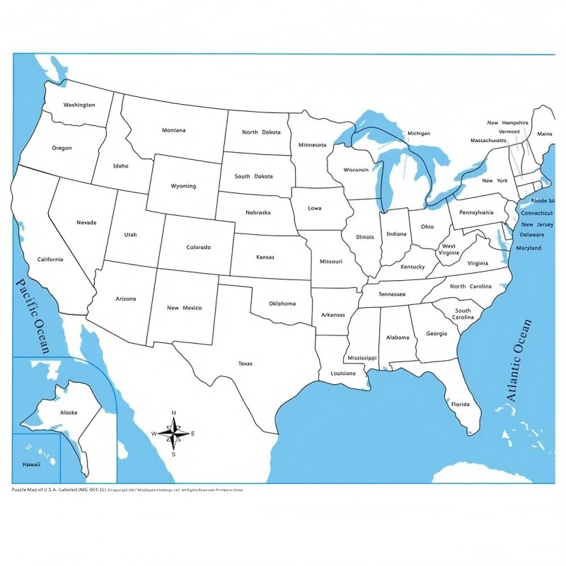 Labeled USA Control Map-PVC