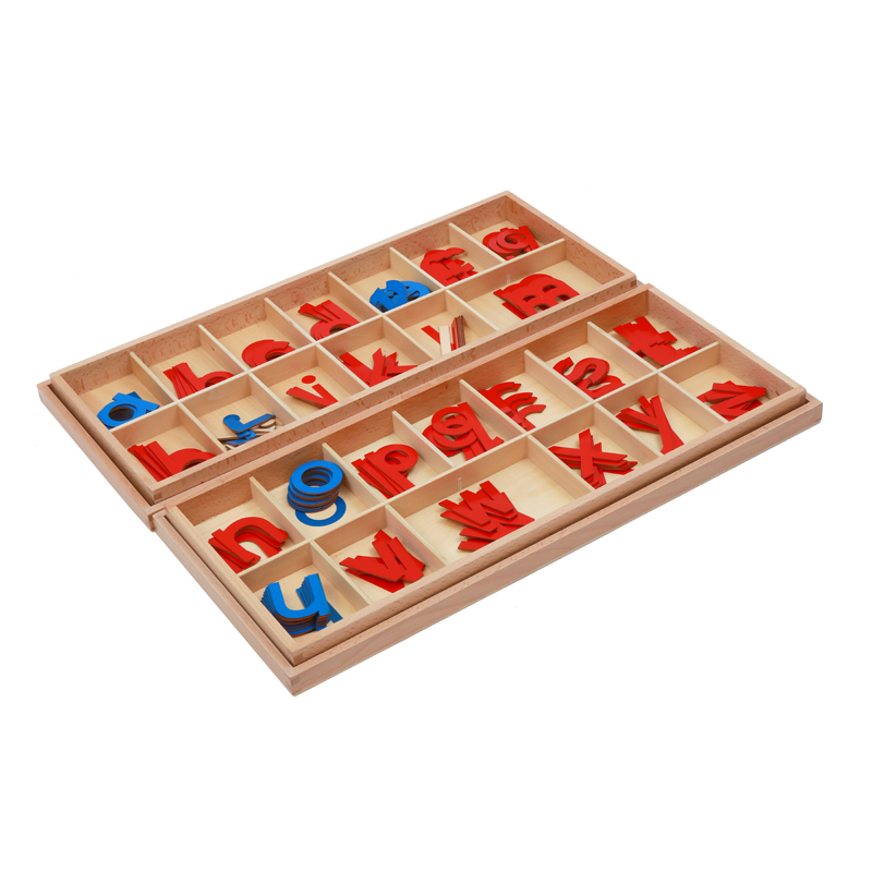 Wood - Large Movable Alphabet (Red & Blue)