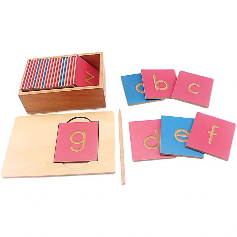 Mini Grooved Letter Tiles: Lowercase with Tray and Stylus- Chinese