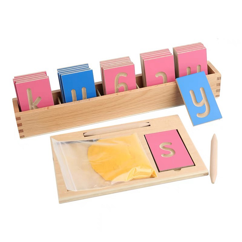 Mini Grooved Letter Tiles: Lowercase with Tray and Stylus,without sand