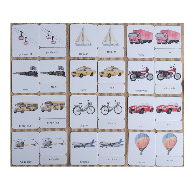 Transportation 3-Part Cards English w/ Stand