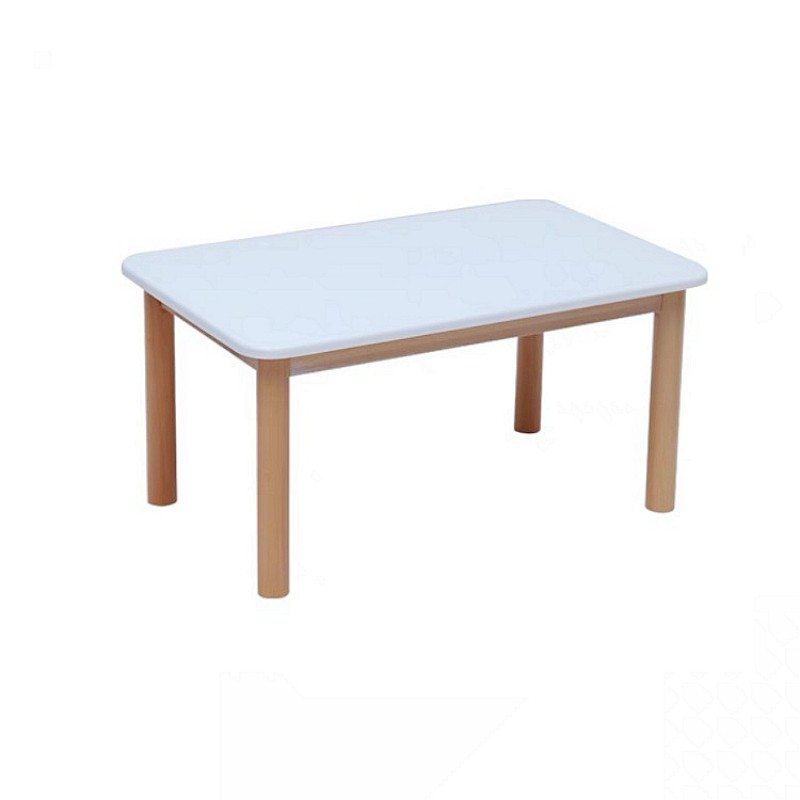 Beechwood+White melamine board Mix and match colors - large rectangular table